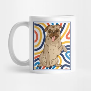 Cute and Colorful Portrait of a Pug Dog // Adorable Pug // Pug Mom Mug